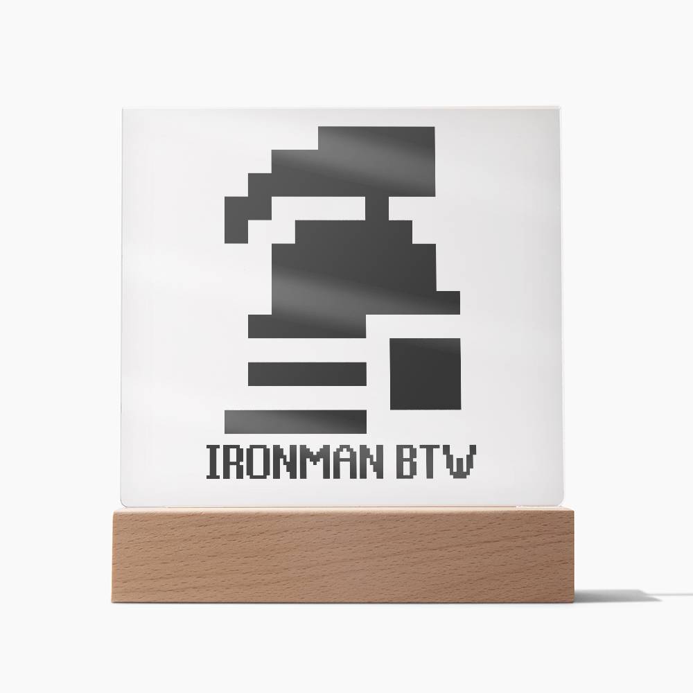 Custom Old School Runescape IronMan LED Acrylic Plaque With Stand Valentine Gift Mitchell