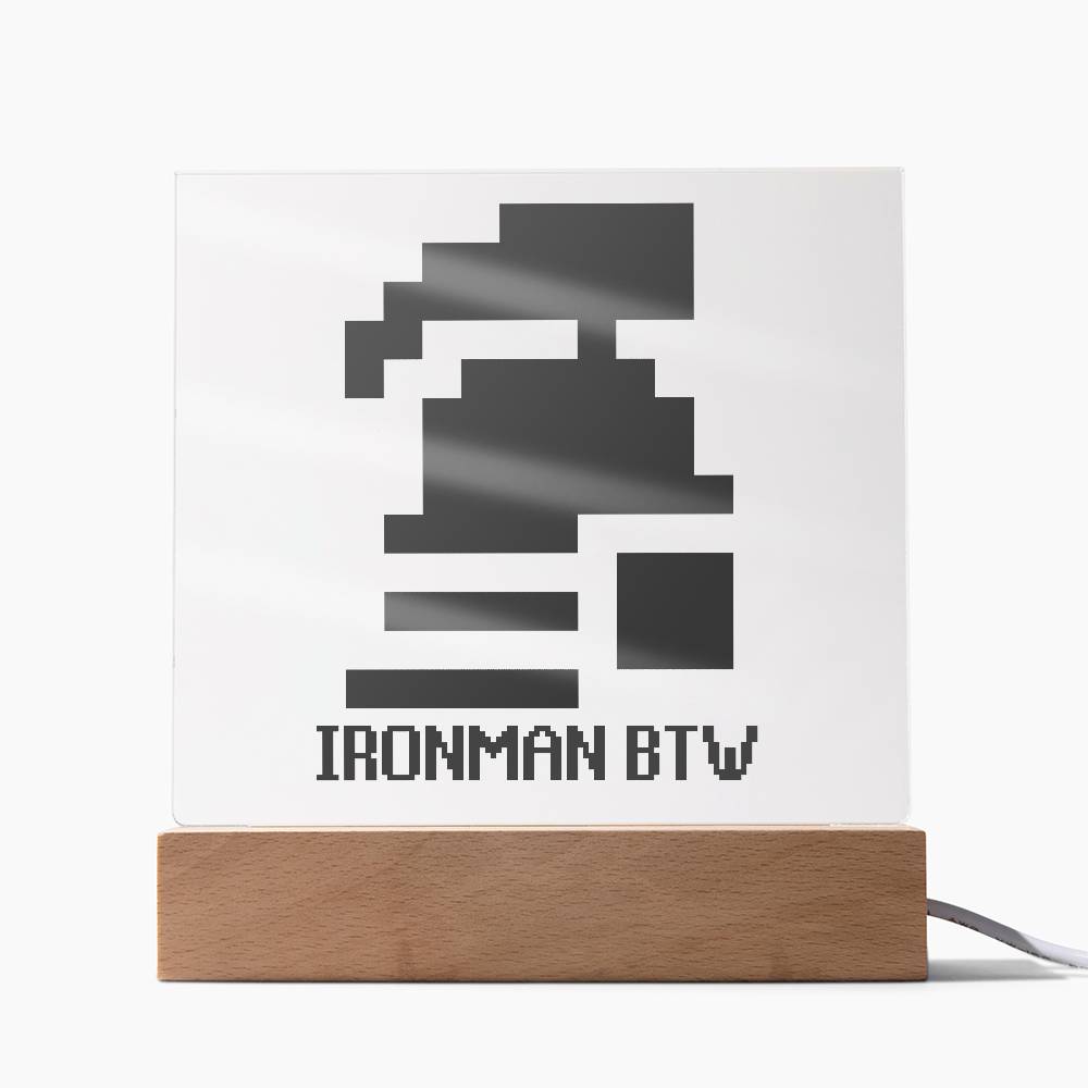 Custom Old School Runescape IronMan LED Acrylic Plaque With Stand Valentine Gift Mitchell